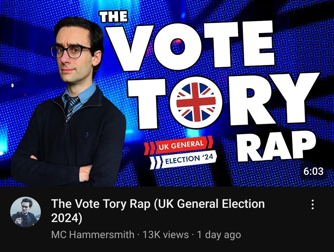 YouTube video titled 'The Vote Tory Rap'