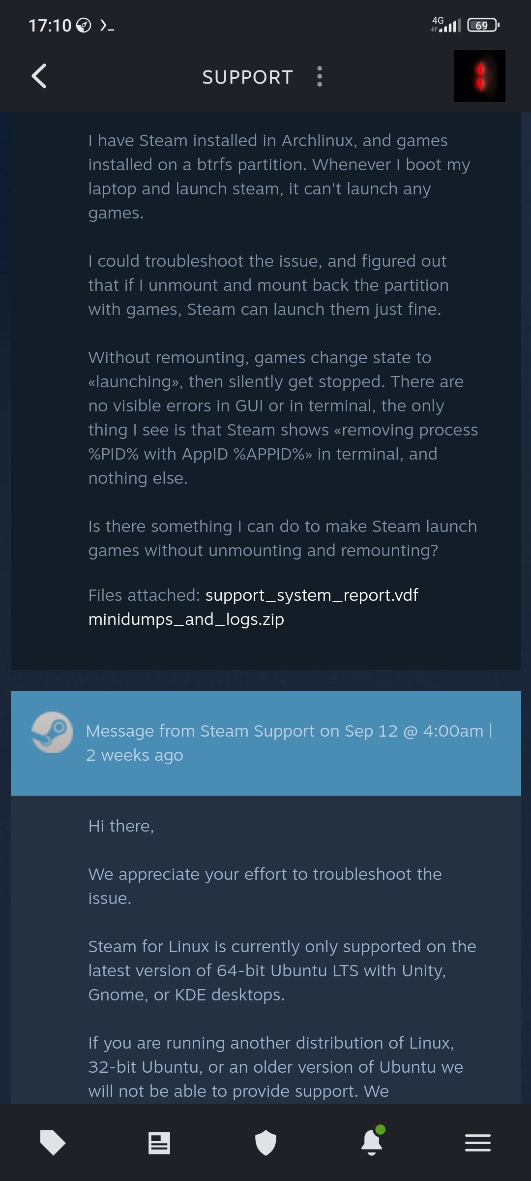 Steam support two weeks ago be like…