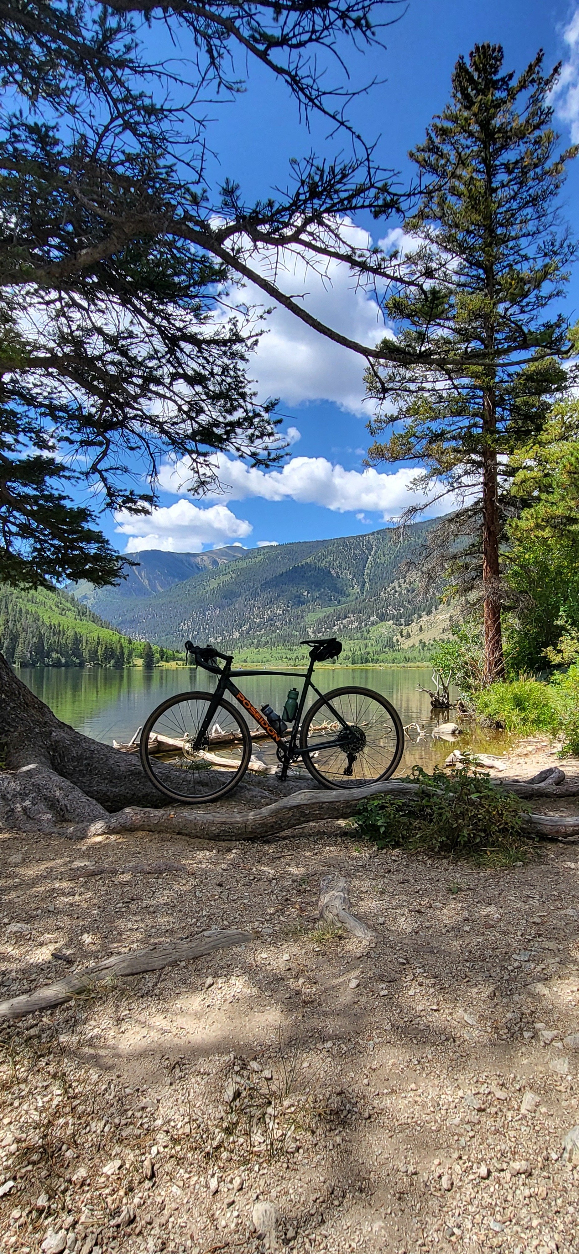 Bike next to lake