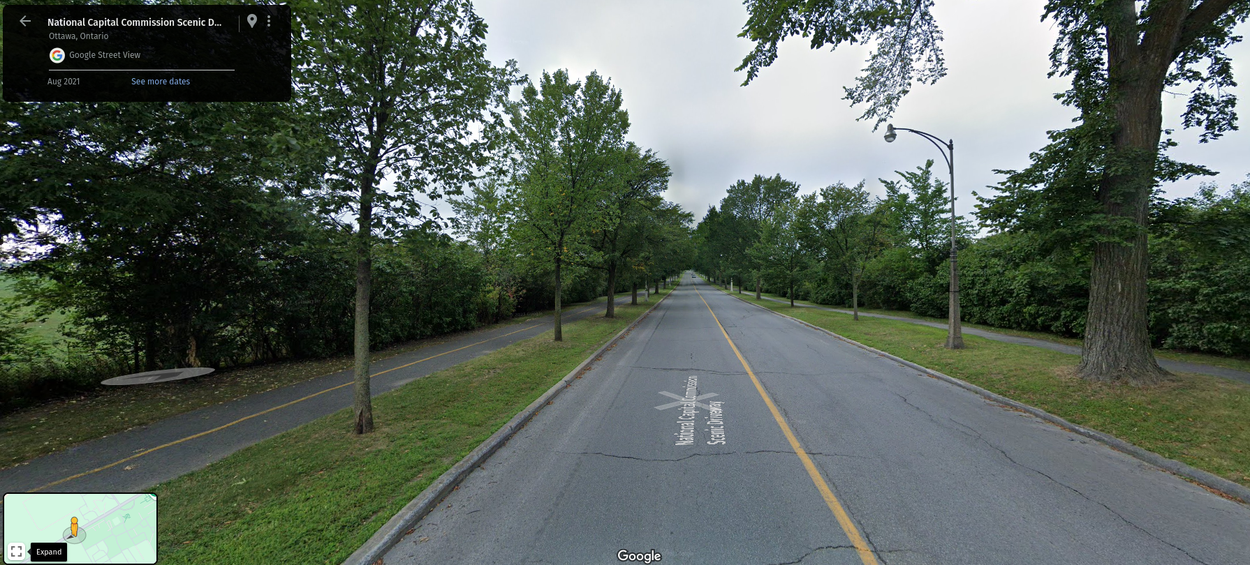 Bike path on both sides of the road